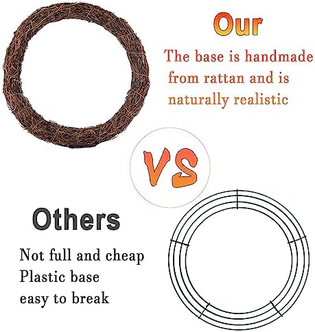 Natural Grapevine Wreath for Crafts - 14 Inch Round Rattan Twig Wreath Base - DIY Wreaths Making Supplies for Decor - 2 Pack