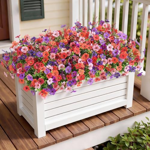 SHareconn 24 Bundles Artificial Flowers for Outdoors UV Resistant Decor