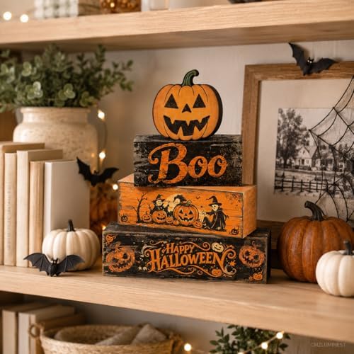 Halloween Pumpkin Decor Indoor, Halloween Table Decorations for Home