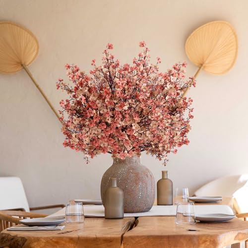 8Pcs Artificial Fall Flowers Real Touch Babys Breath Flowers Decorations