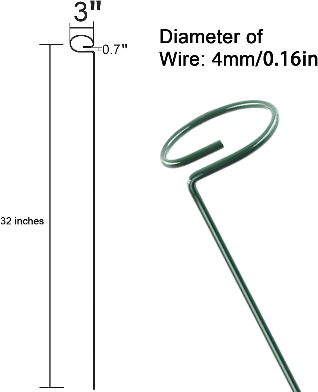 12 Pack 36 inch Plant Support Stakes,Single Stem Plant Support Stake Single Plant Stem Garden Flower Support Stake