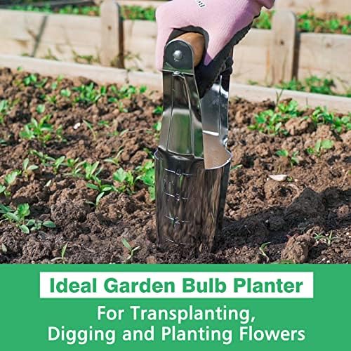 Garden Bulb Planter with 4 Inches Depth Mark, Bulb Planting Tool
