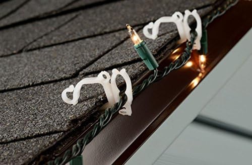 Projectpak All-Purpose Holiday Light Clips for Gutters and Shingles - Mount C5, C6, C7, C9, Mini, Icicle, Rope, LED Lights and More! | 200 Pack