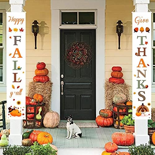 DAZONGE Thanksgiving Porch Banners for Indoor & Outdoor Fall Decorations