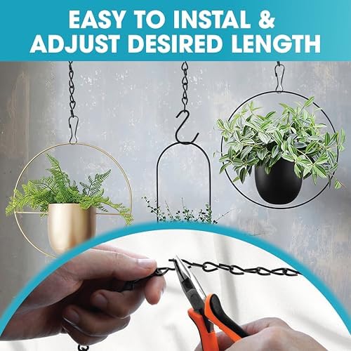 Adjustable 33LB 236" Electroplated Steel Hanging Chain, Garden Plant Hanger