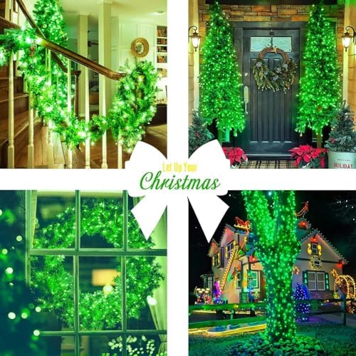 JMEXSUSS 132ft 400 LED Green Halloween Lights Indoor Outdoor Plug in 8Modes