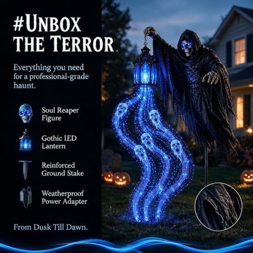 Halloween Grim Reaper Solar Animated Garden Stake Light