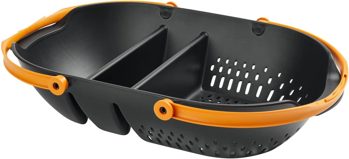 Fiskars Harvest Basket, For collecting and cleaning harvest and harvesting tools, Plastic, Black/Orange, Plus, 1062831