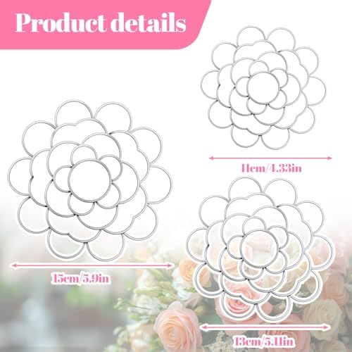 Flower Arrangement Holder, 3 Pcs Floral Grid Stainless Steel Flower Frog Wire Arranger Twist Flowers Arrangements Supplies Floral Cage for Vase Bouquet Plant Fixation DIY Home Decor (Silver)