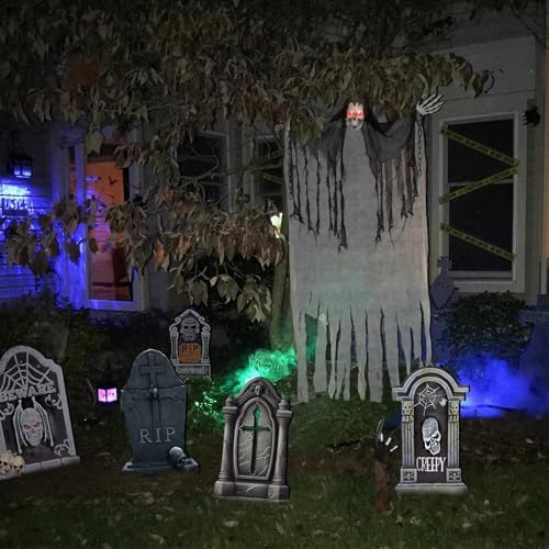 9 Pcs Halloween Tombstones Yard Signs Decorations Outdoor Graveyard