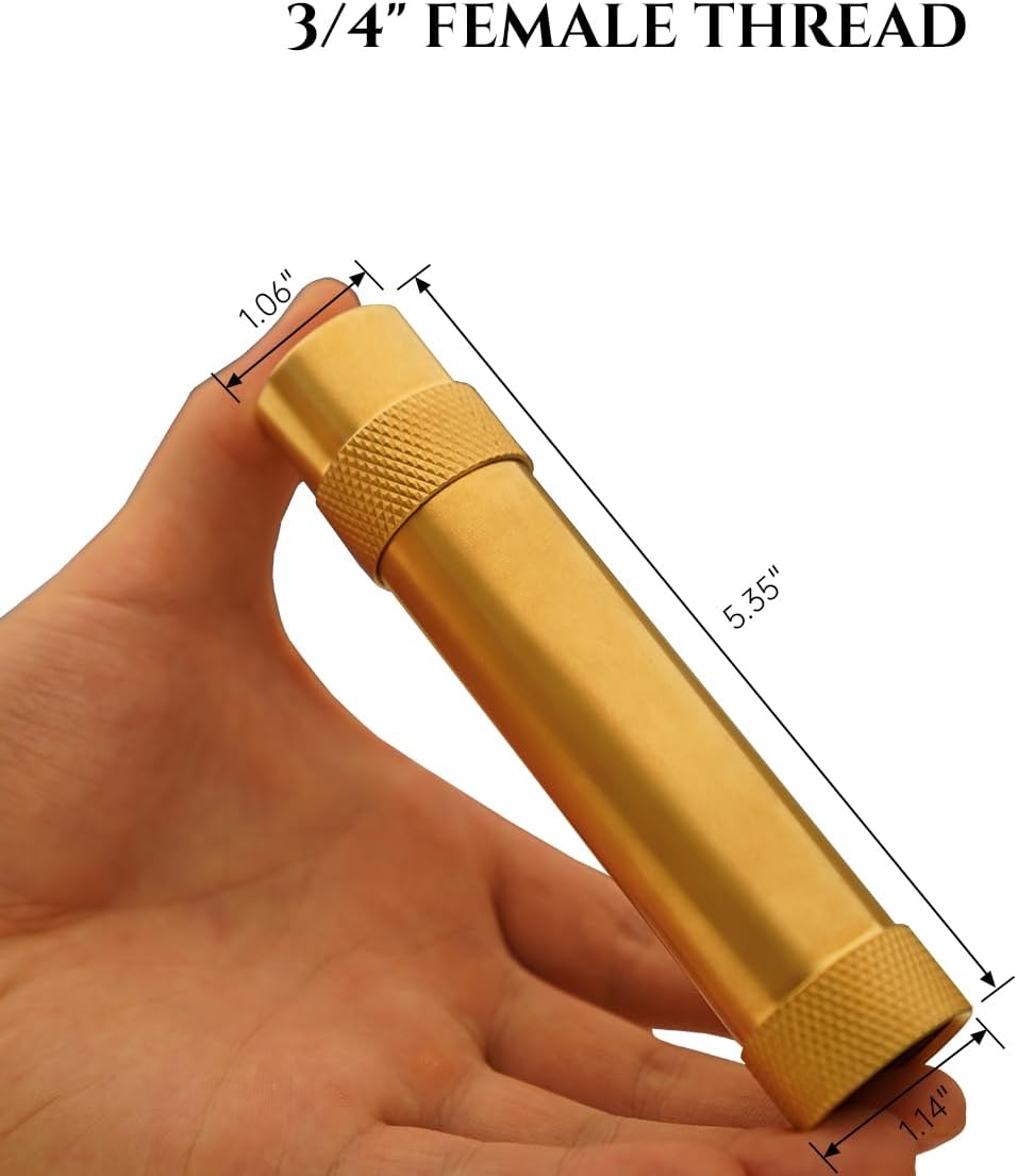 Wiseflow Brass Twist Hose Nozzle, High Pressure Adjustable Spray, 2 Rubber Washers, Heavy Duty Brass Garden Hose Nozzle
