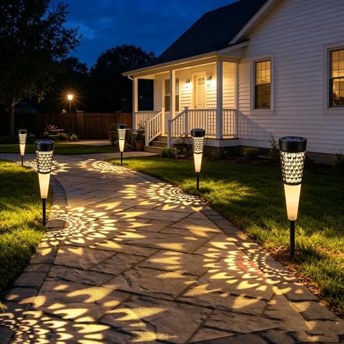 Toodour Solar Lights Outdoor Garden, 4 Pack Solar Pathway Lights Waterproof