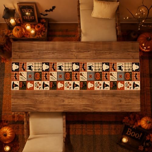 Halloween Party Decorations - Rustic Farmhouse Patchwork Table Runner