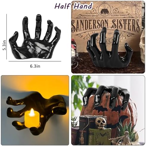 DAZONGE Halloween Decor 3Set Creepy Hands with Candles Halloween Wall Decor