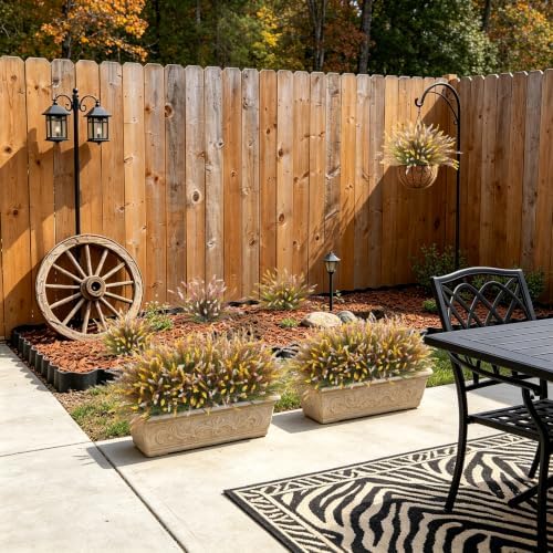12 Pcs Fake Fall Plants Artificial Monkey Grass for Outdoors Porch Decor