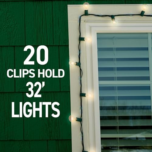 Command Damage Free Hanging Light Clips with Adhesive Strips, No Tools Mini Wall Hooks for Hanging Decorations in Living Spaces, 16 Clips, 20 Strips