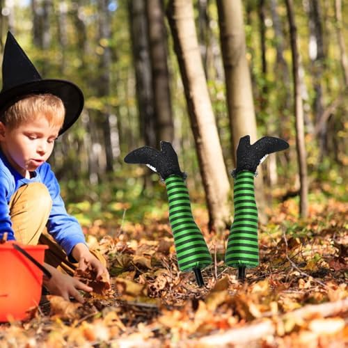 Halloween Witch Legs Yard Stakes Halloween Decorations, 2 Pack Wicked Witch Legs, Funny Upside Down Witches Legs Decorations, for Front Yard, Lawn & Garden, Style-D