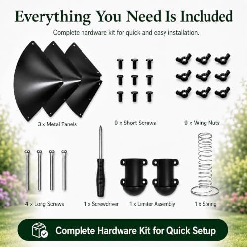 Metal Squirrel Baffle for Bird Feeder Pole with Spring, Fits 0.5"-1"