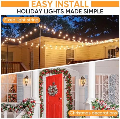 50 Pack Clear String Light Clips, Screw in Outdoor Light Hooks, Weatherproof Cable Clips for Christmas Fairy Lights, Rope Light, Patio Holiday Decor & Cable Management