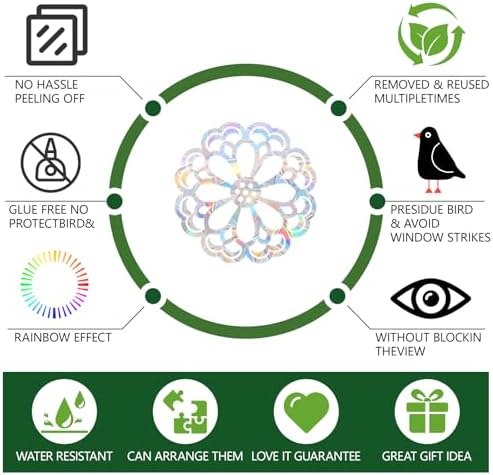 22Pcs Mandala Window Decals to Prevent Bird Strikes,Anti-Collision Stickers