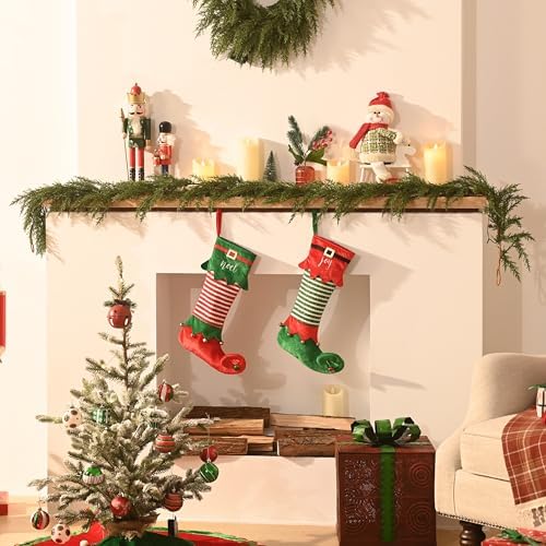 Valery Madelyn 6ft Artificial Norfolk Pine Christmas Garland for Mantle 2PC