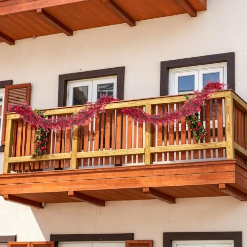 RECUTMS 3Pcs Artificial Eucalyptus Garland Fall Fake Vine Plant with Flower