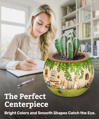 PieceRelax Unique 3D Puzzle Planter - 80 Plastic Pieces [K1102]