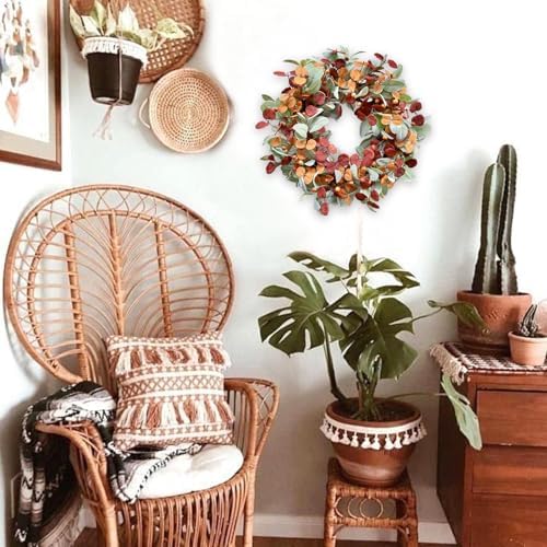 20“ Fall Wreath for Front Door, Autumn Door Wreath Harvest Decor