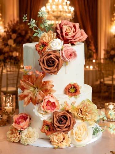 Fall Artificial Flowers Combo Fake Flowers Bulk for Wedding Decor