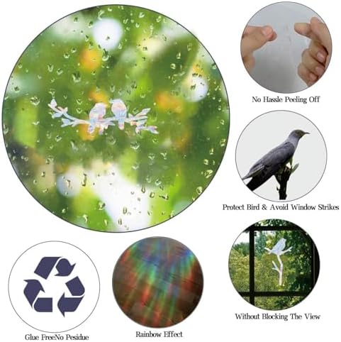 33 PCS Bird Window Strike Prevention Decals, Anti-Collision Window Stickers, Window Clings for Birds, Bird Decals to Prevent Birds from Hitting Windows, Glass Door Bird Safety Stickers