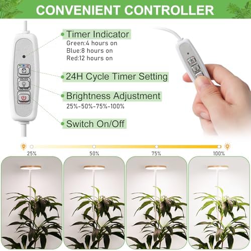 LORDEM Bamboo Grow Light for Indoor Plants, 2 Pack