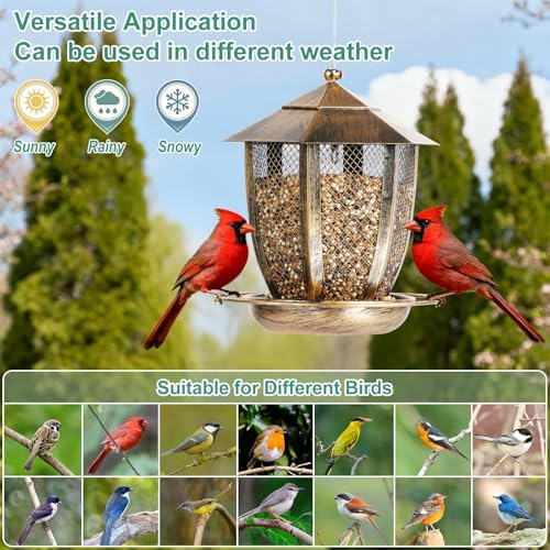 LBTING Bird Feeder, Wild Bird Feeders, Hexagon Lantern-Shaped
