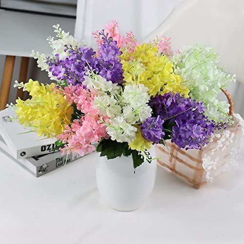 ECYC Ltd 13.78 inch Artificial Hyacinth Flower Bouquet, Silk Hyacinth Flowers Fake Flower with Stem Faux Hyacinth Flowers for Home Office Wedding Decoration,Red