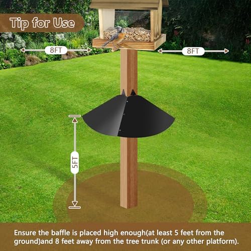 Lezcufer Metal Squirrel Baffle for 4x4 Post,Outdoor Squirrel Guard for Wooden Trunk Pole