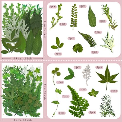 100 Pcs Dried Pressed Flowers Leaves for Resin Molds, Real Natural Bulk Dry Wildflowers Perfect for Epoxy, DIY Crafts, Soap Candles Jewelry Making, and Home Decor