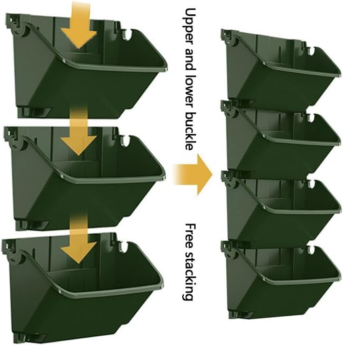 Self-Watering Wall Mounted Planter Set, Indoor and Outdoor Vertical Planter, Stackable Wall Mounted, for Balcony