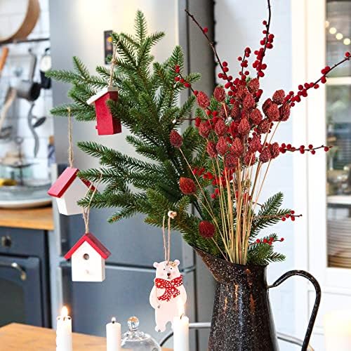 Rtteri 60 Pcs Red Dried Flowers with Stems for Vase Bouquet Bulk