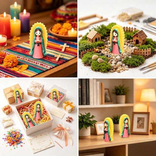 60 Pcs Mini Resin Virgin Mary Figurines Little Easter Jesus Figures