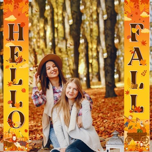 Avezano Fall Door Decorations Fall Banners for Outside