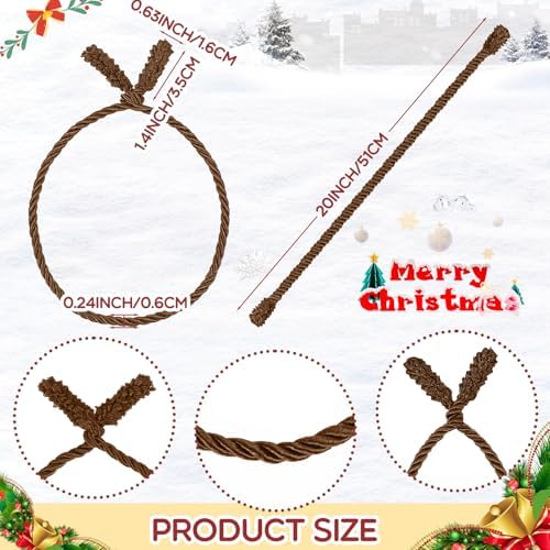 Zhengmy 8 Pcs Garland Ties 20 Inch for Banister,Brown