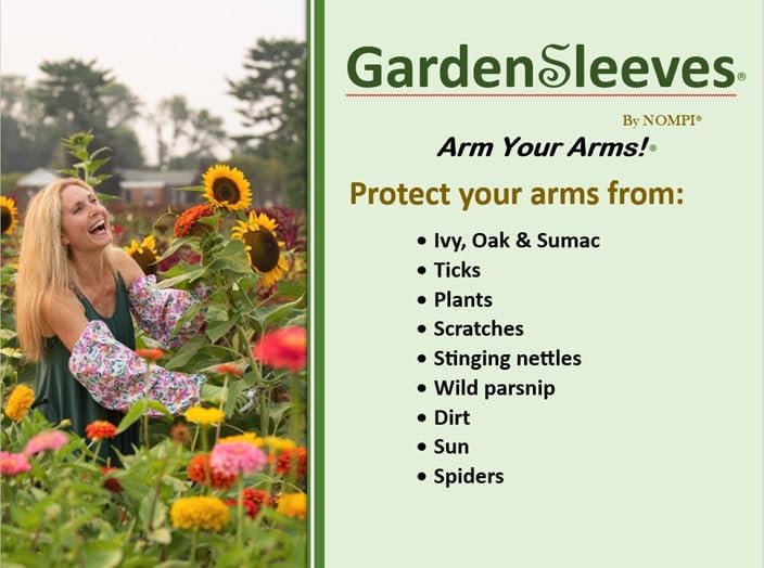 GARDENSLEEVES Anti-Scratch Sleeve Long Gardening Glove for Women farmers arm protection from ivy oak sumac (Sage