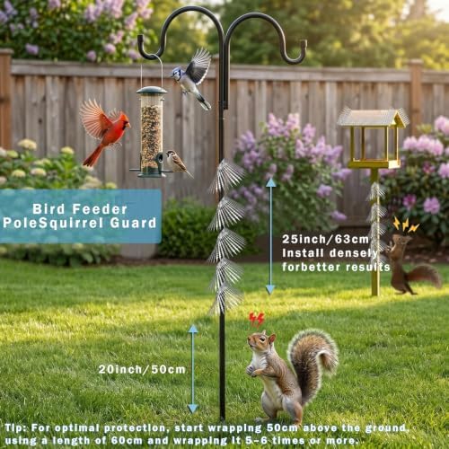 300cm Anti-Bird/Squirrel Spikes&Squirrel Proof Baffle for Bird Feeders Pole