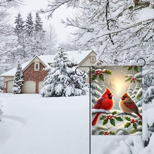 Winter Christmas Garden Flags 12x18 Double Sided Outside