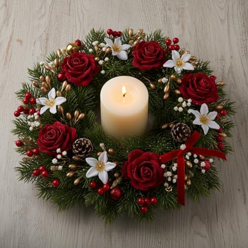BBTO 300 Pcs Holly Berries 150 Wire Stems Xmas Wreath,Dark Red,Red,Gold