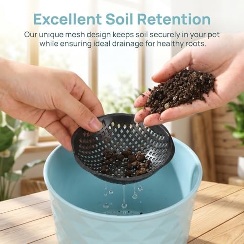 10PCS Flower Pot Hole Mesh Pads, 4.5" Planter Drainage Insert Screens