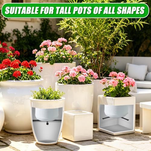 Adjustable Plant Risers for Inside Pots，Heavy Duty Metal Planter Inserts