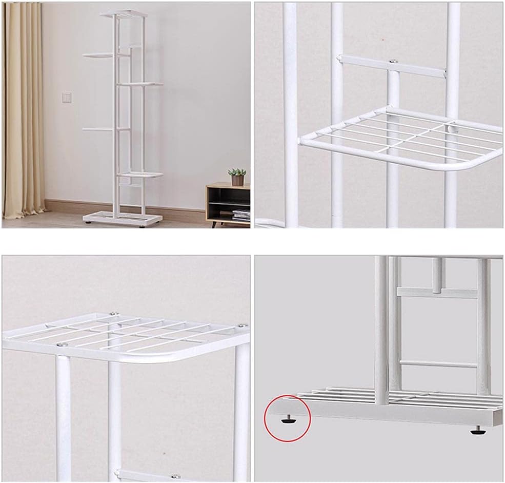6 Tier White Metal Plant Stand Indoor Outdoor Flower Pot Display Planter Shelf