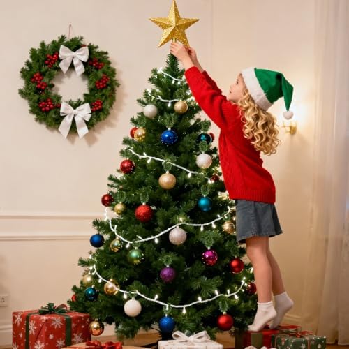 60PCS Christmas Garland Ties PVC Faux Pine Greenery Wired Stems