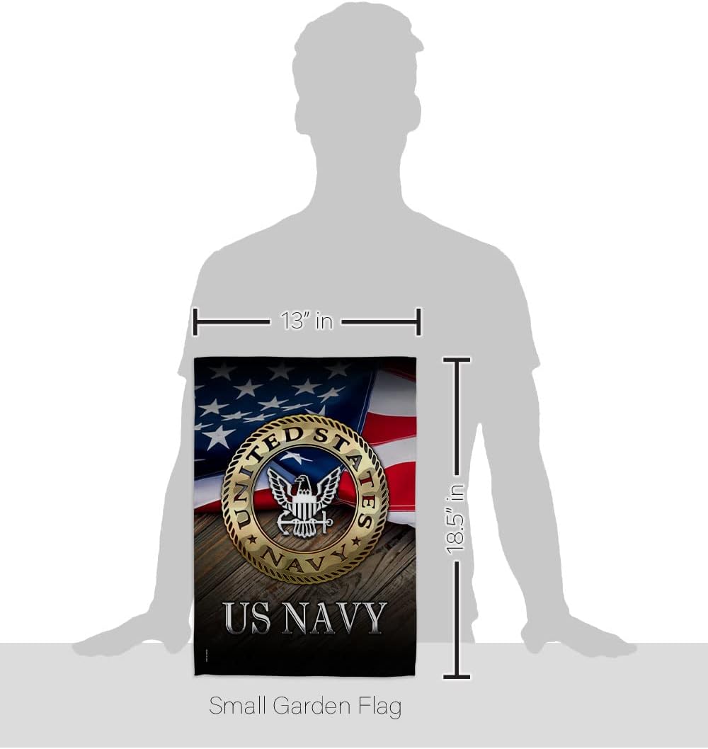 US Navy Garden Flag - Set with Stand Armed Forces USN Seabee United State American Military Veteran Retire Official
