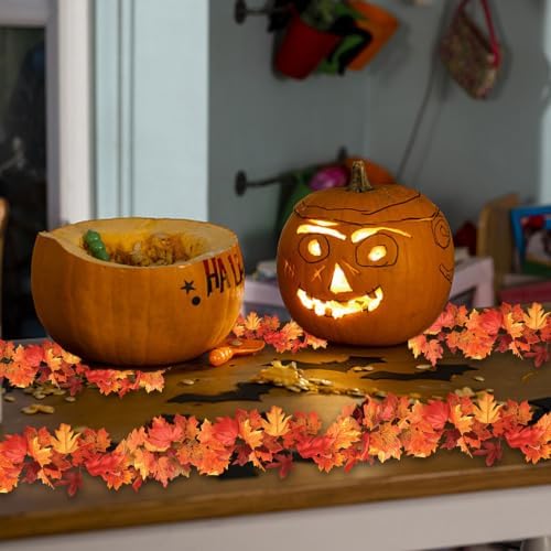 2 Pack 5.9Ft/Piece Fall Garland Maple Leaf Garlands for Fall Decor